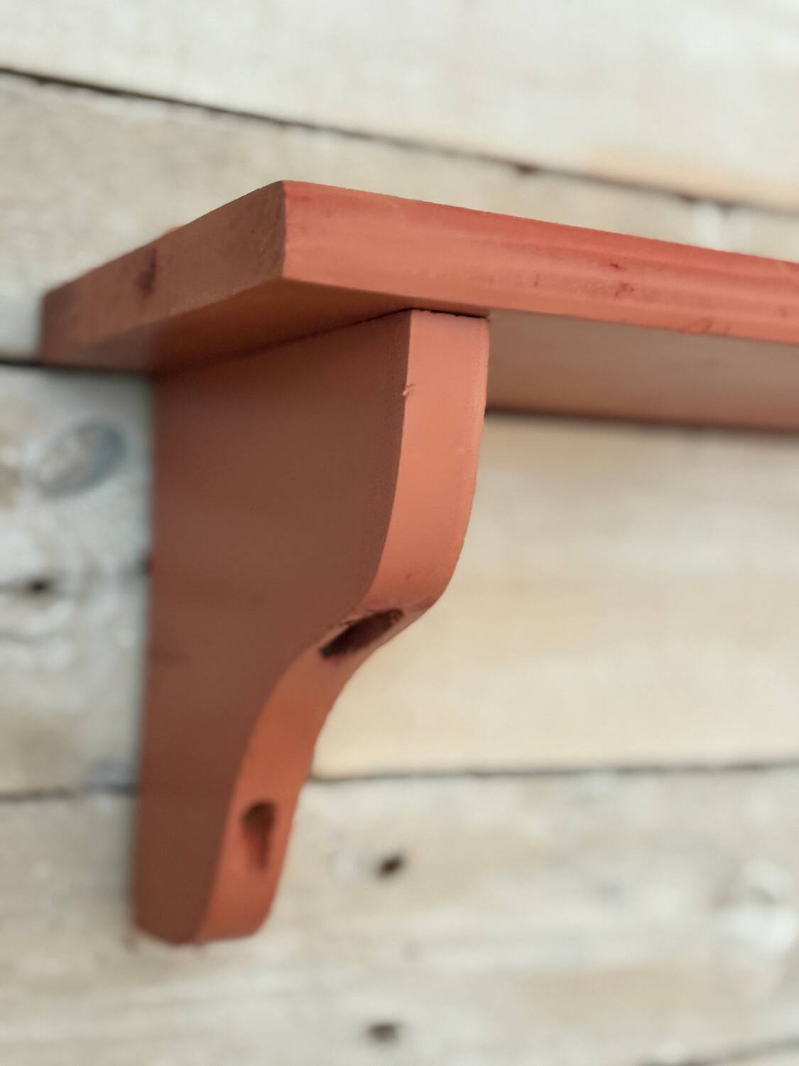 Bubble-gum pink wooden shelf