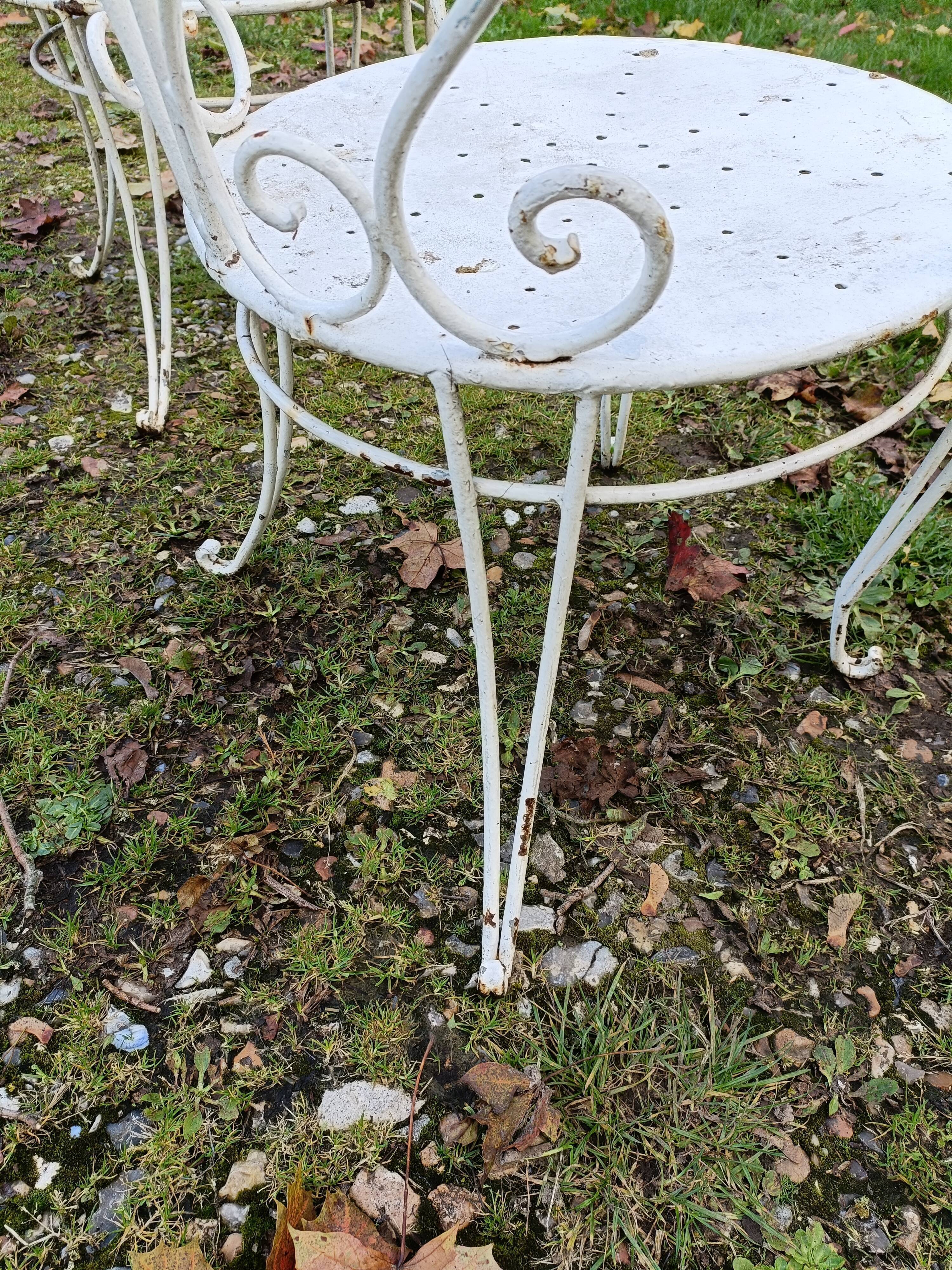 Paire de fauteuils de jardin anciens fer plein métal