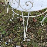 Paire de fauteuils de jardin anciens fer plein métal