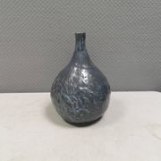 Pauline Toynbee vase, Textured Blue Crystal Glaze Organic Shape, 1980s