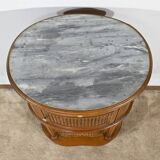 Small Beech Drum Table, Louis XVI style – 1920
