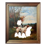 Tableau HST Marcel Falcinelli (1900-1980) "Chien à l'affut" + cadre