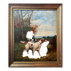 HST painting Marcel Falcinelli (1900-1980) "Dog on the lookout" + frame