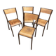 4 vintage school chairs