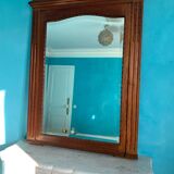 Antique carved solid wood buffet mirror, late 19th century.