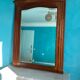 Antique carved solid wood buffet mirror, late 19th century.