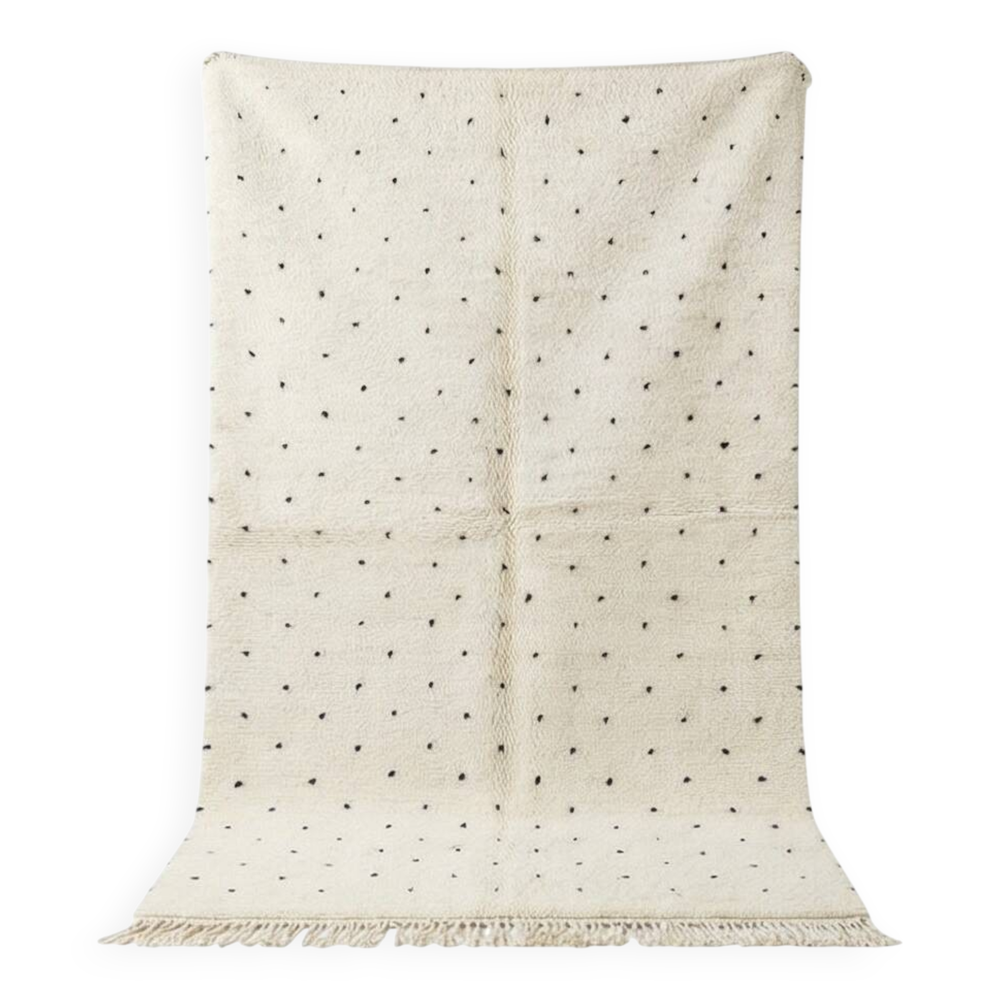 Cream Moroccan rug with black dots 150x250 cm