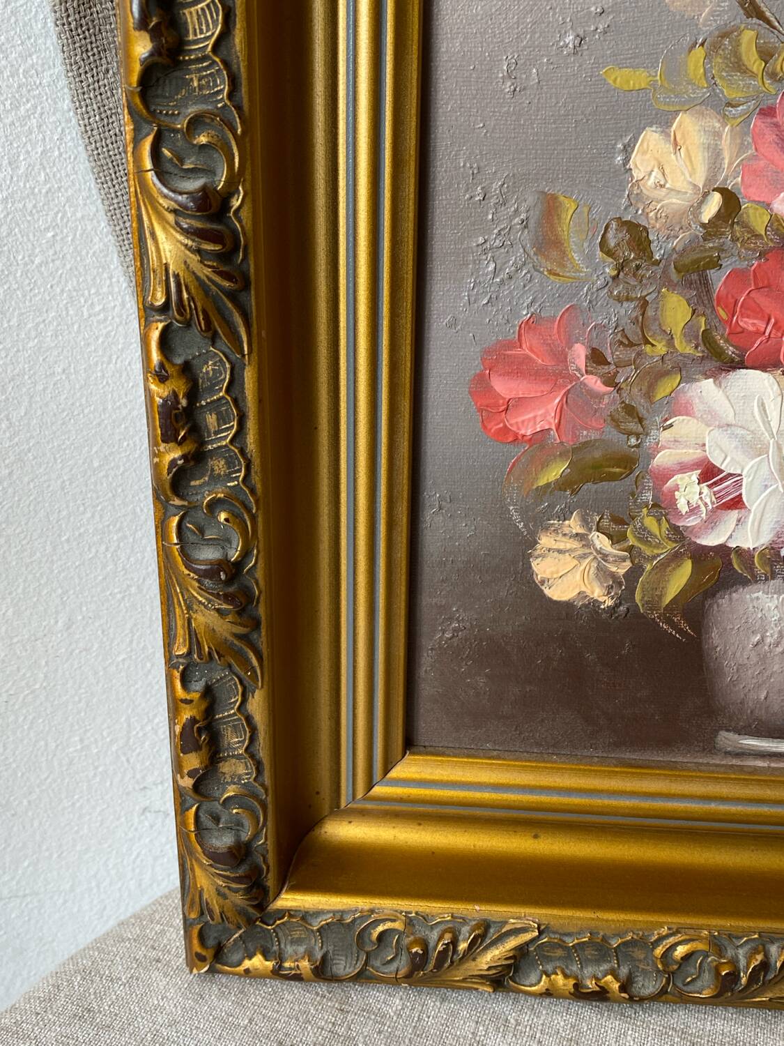 Oil on canvas, framed still life