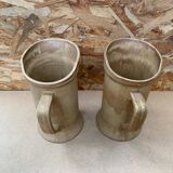 Antique pitcher old stoneware beige vintage