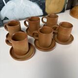 Set of 6 vintage stoneware mugs