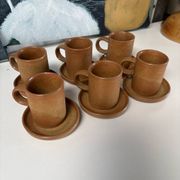 Ensemble de 6 tasses en grès vintage