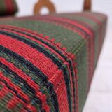 1970s, Danish armchair, green furniture wool, solid oak wood.