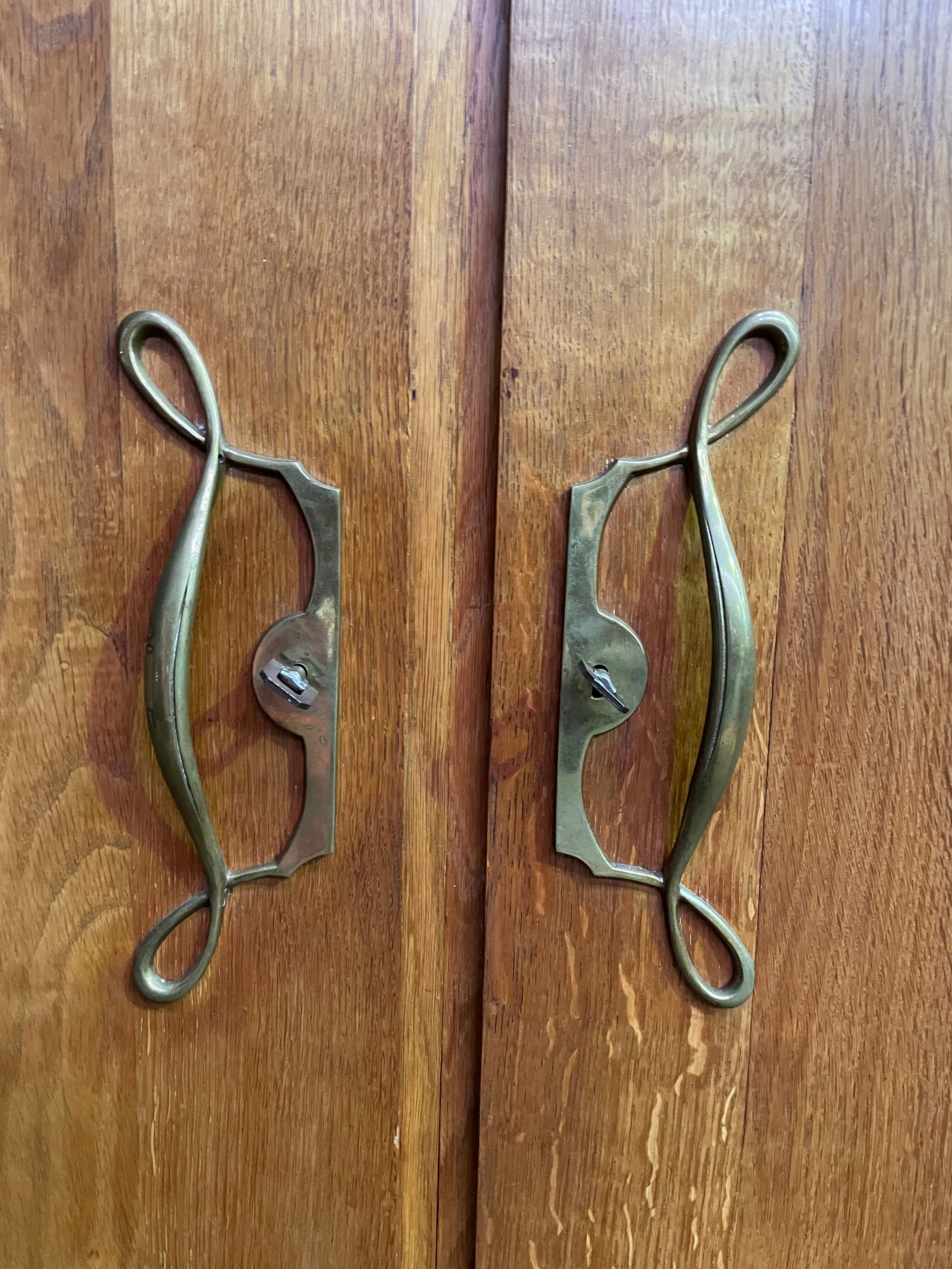 Asymmetrical oak cabinet 1960