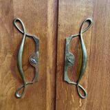 Asymmetrical oak cabinet 1960