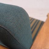 1970s, Scandinavian lounge chair, green furniture wool, solid oak wood.