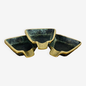 3 bronze ashtrays from the 50s