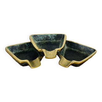 3 bronze ashtrays from the 50s