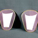 Pair of perspex brass wall sconces, france 1950's