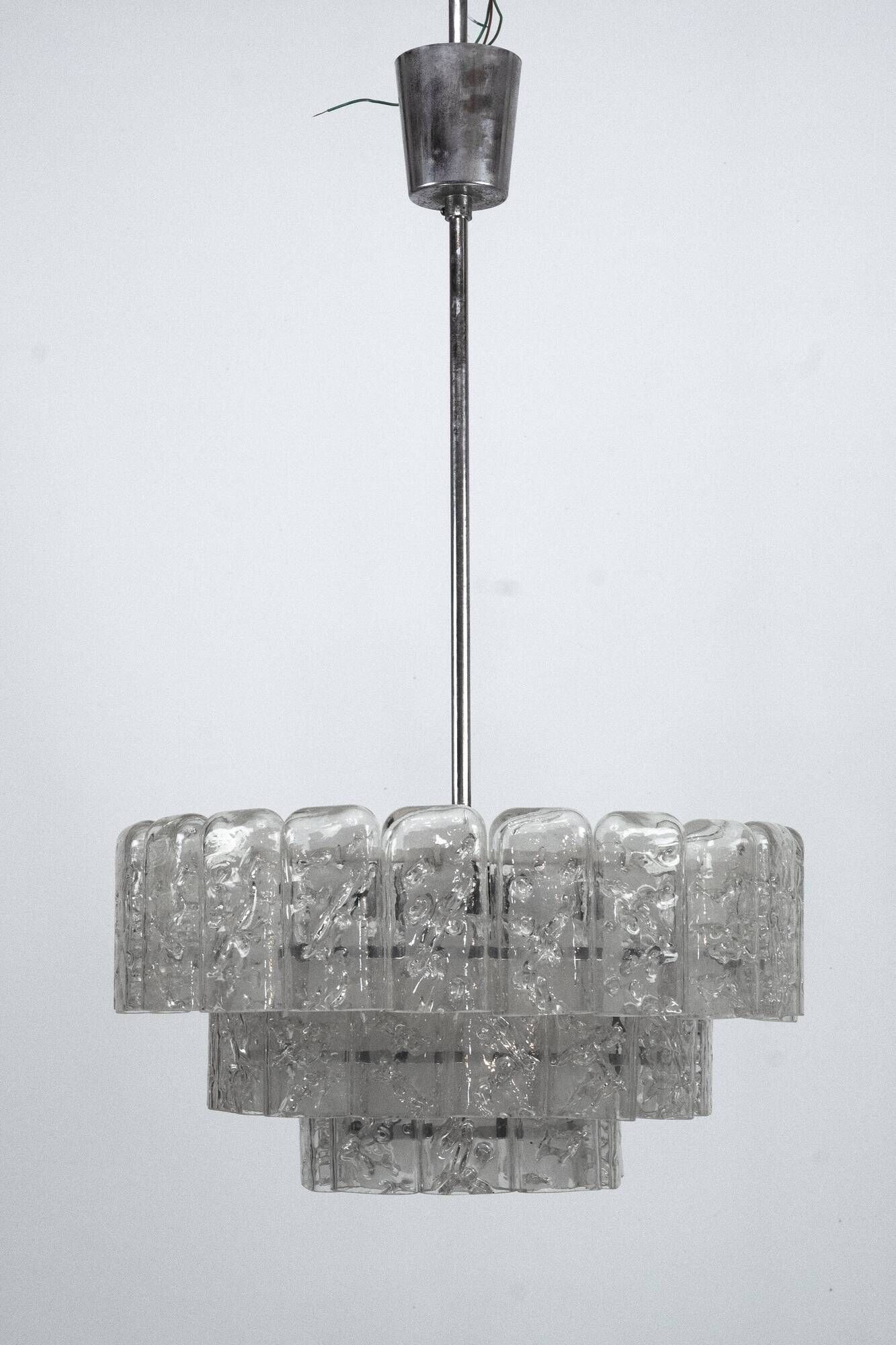 Vintage Italian chandelier attributed to Vistosi, Italy 1960s.