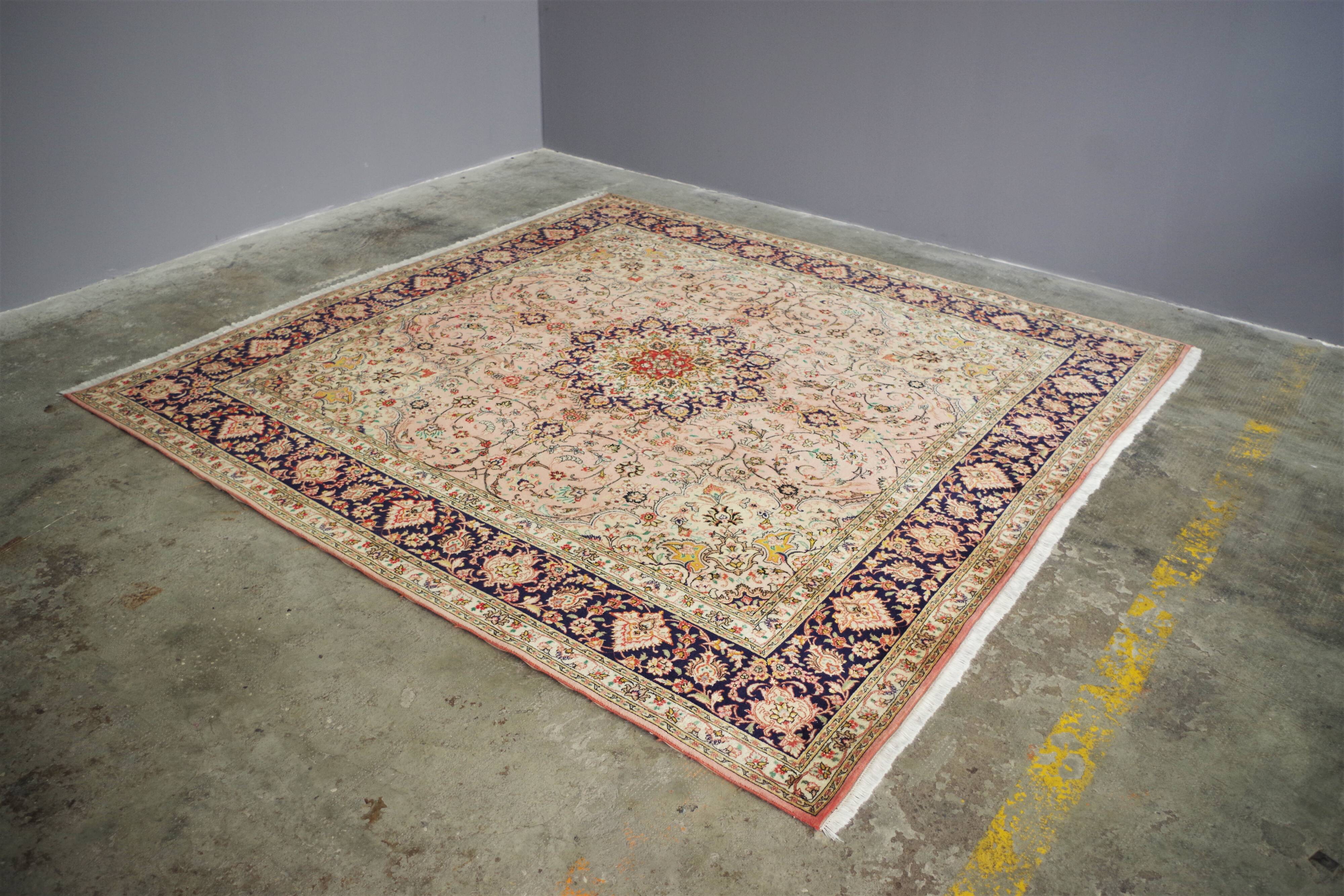 Fine Hand-knotted Tabriz Persian rug with fringes, Middle East, 2000s