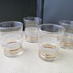 Set de 4 verres de table vintage granités blanc et filés or
