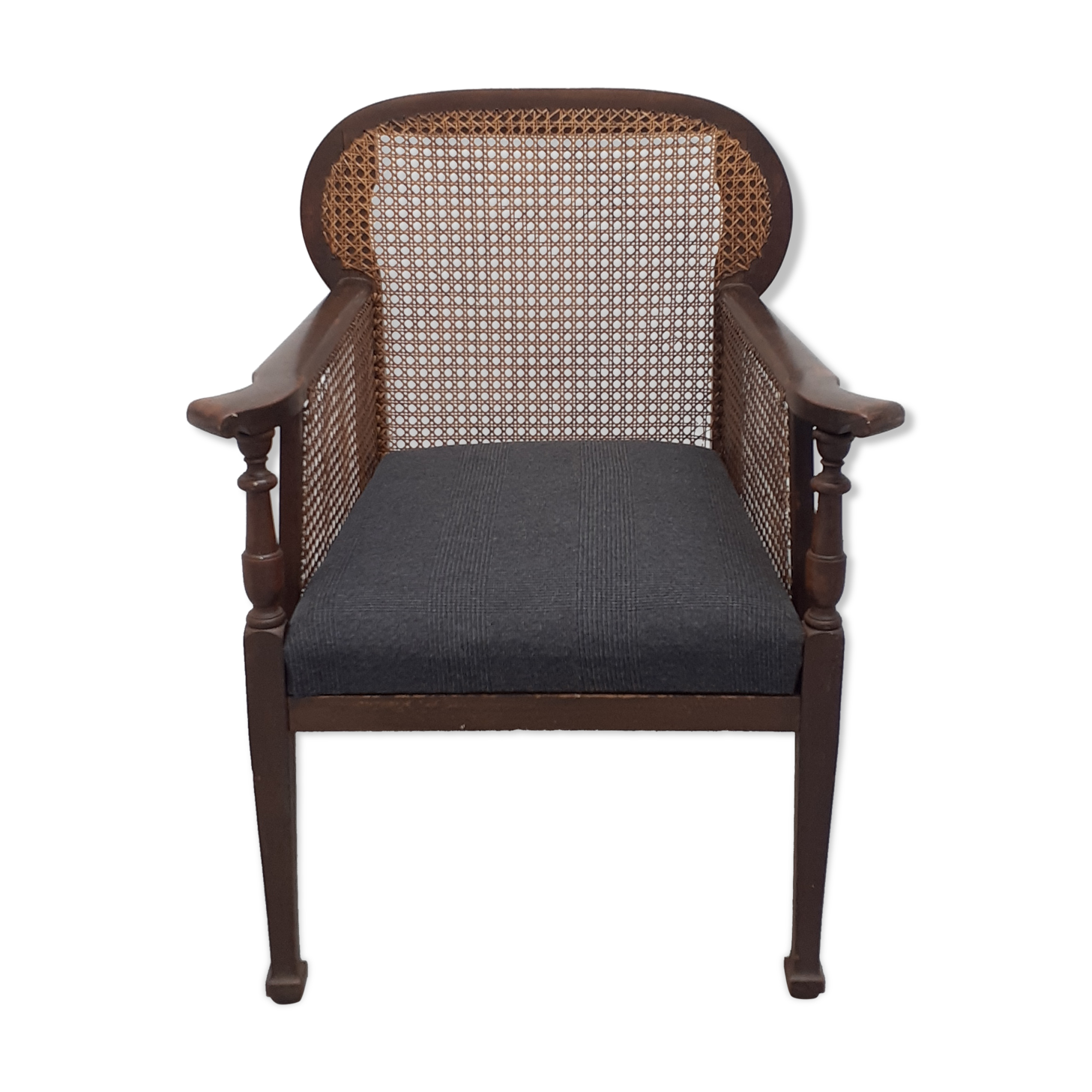 Colonial wooden armchair and cannage