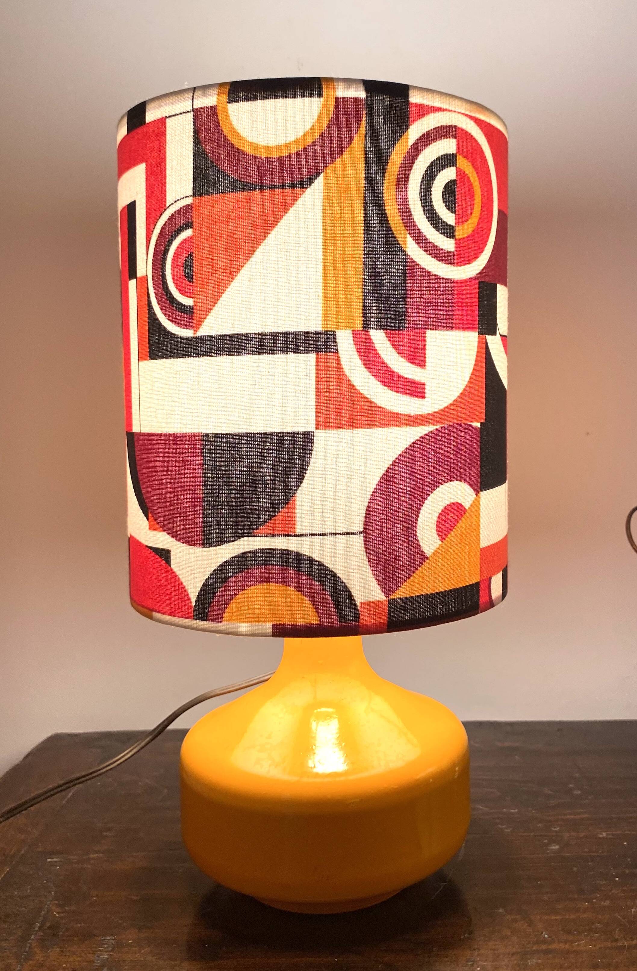 Vintage orange ceramic lamp