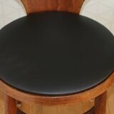 6 baumann seagull chairs dark beech black skai