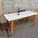 Large café table brasserie bistro Alsatian Art Deco Scandinavian wood