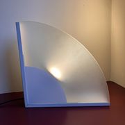 Lampe à poser design italien post moderne verre et métal blanc