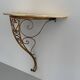 Mid-century floating wall console in wrought iron, 1950, Italy
