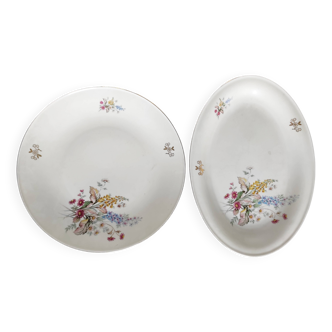 Deux plats en porcelaine allemande Bavaria