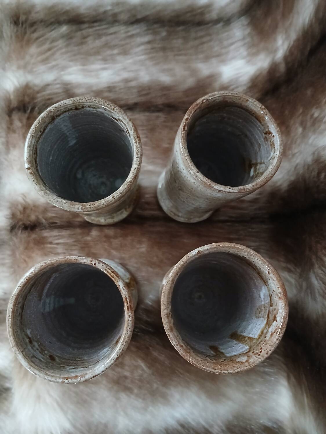 4 old stoneware mugs/mazagrans