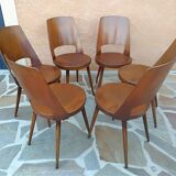 Suite of 6 chairs by Bistrot Baumann model Mondor 1960s