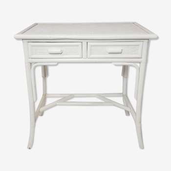 Bureau en rotin blanc