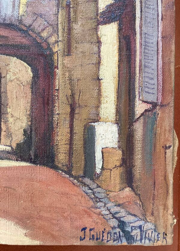 Paire de tableaux Ruelles de Roquebrune Var