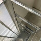 Pair of chrome and glass shelves from the 70s