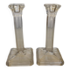 Pair of geometric art deco candlesticks