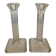 Pair of geometric art deco candlesticks