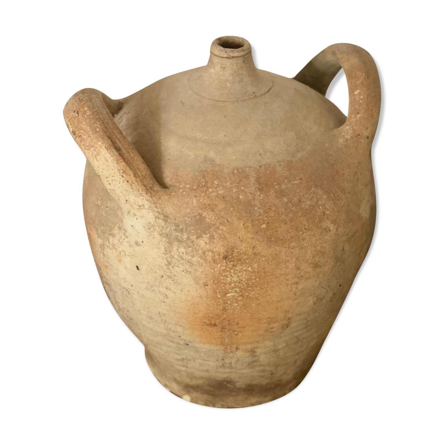Jarre ancienne vintage en grès céramique terre cuite d'époque 19e