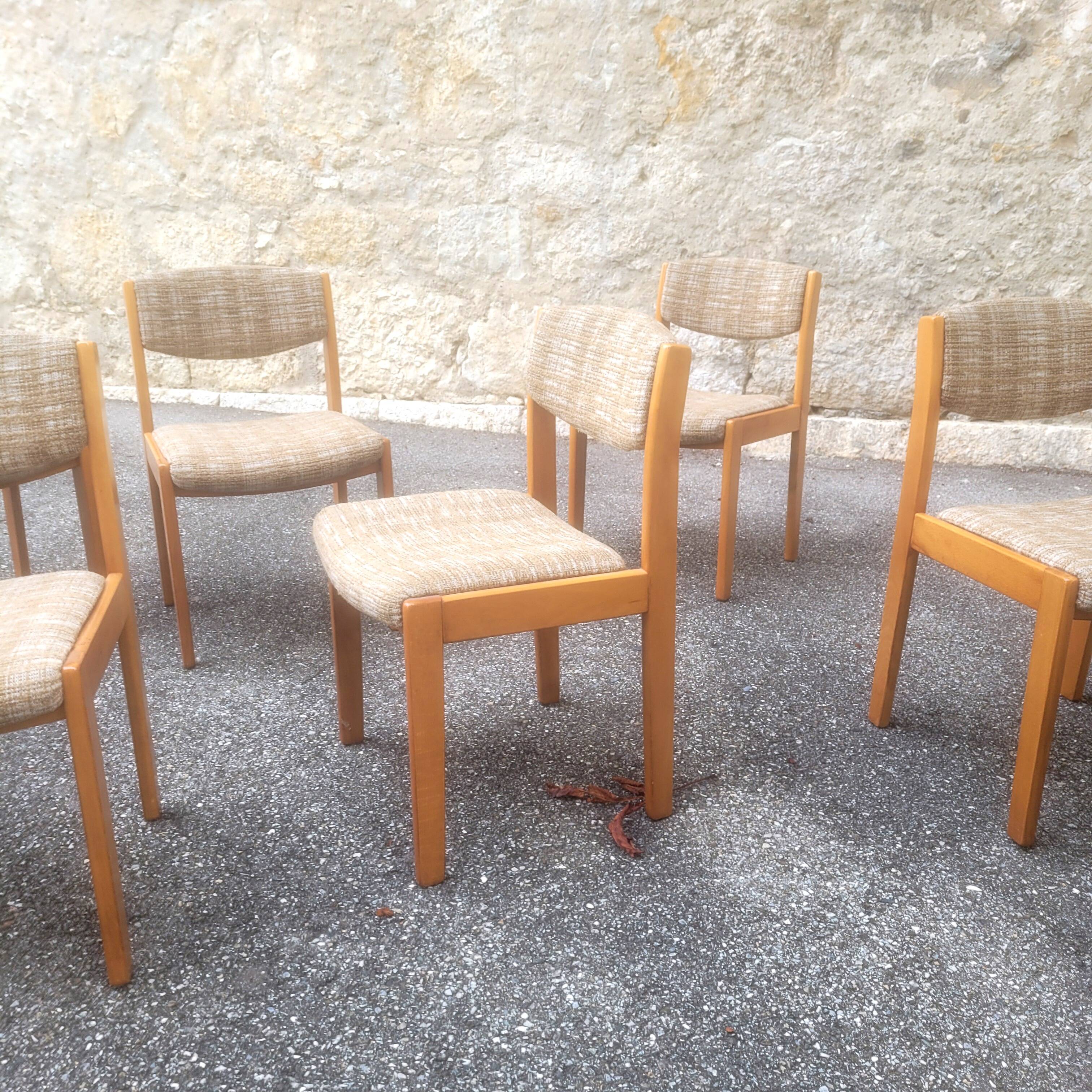 Set of six vintage designer chairs