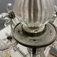 Chandelier en bronze avec fleurs en perles de cristal des années 1950