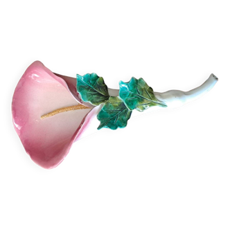 Bouquetiere depicting a flower. Sign. Ceramic.
