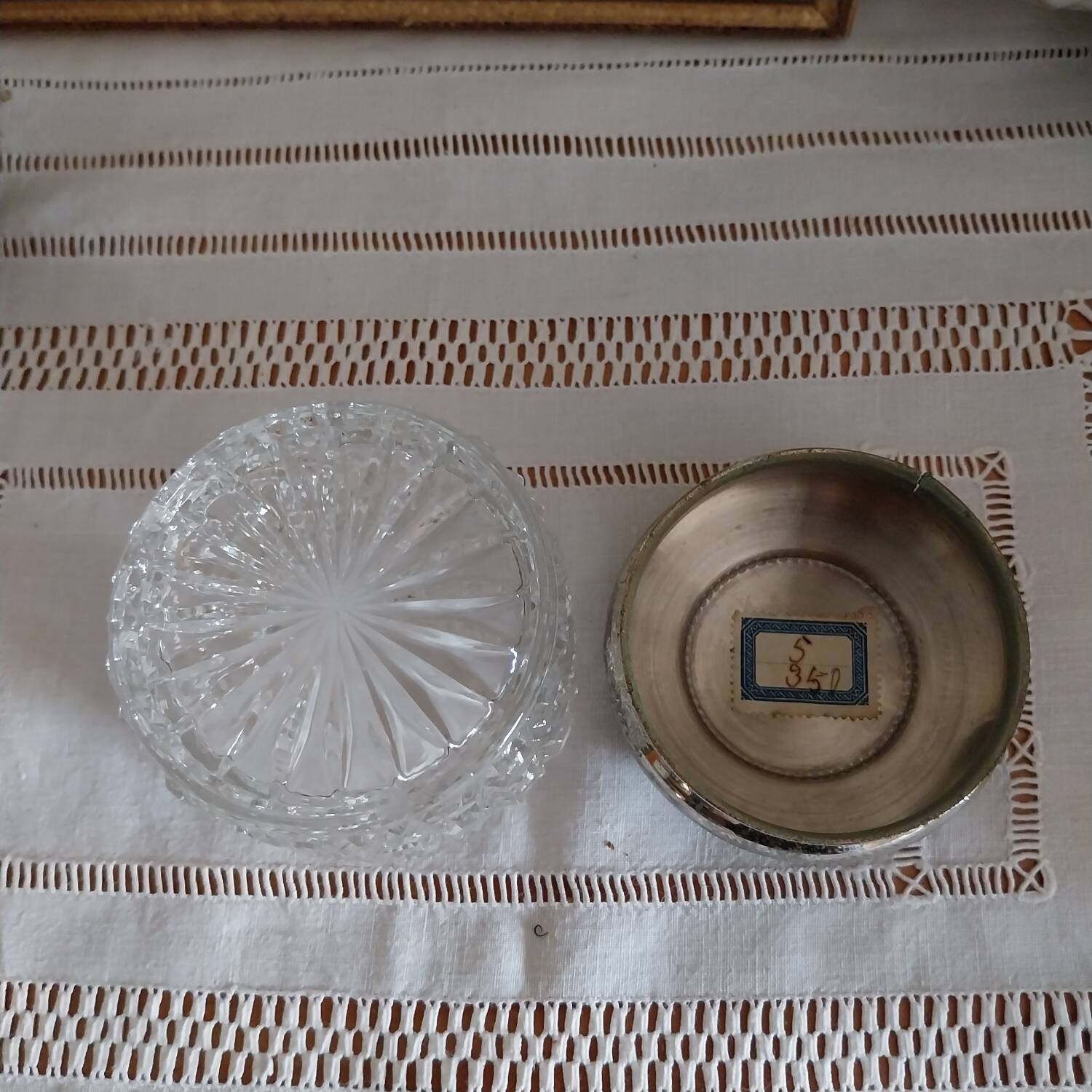 Old Baccarat crystal pot, Diamant model