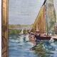 Old painting, sailboat, signed lower right, 70s/80s