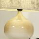 Lampe vintage en céramique beige abat jour en laine, France 1960s