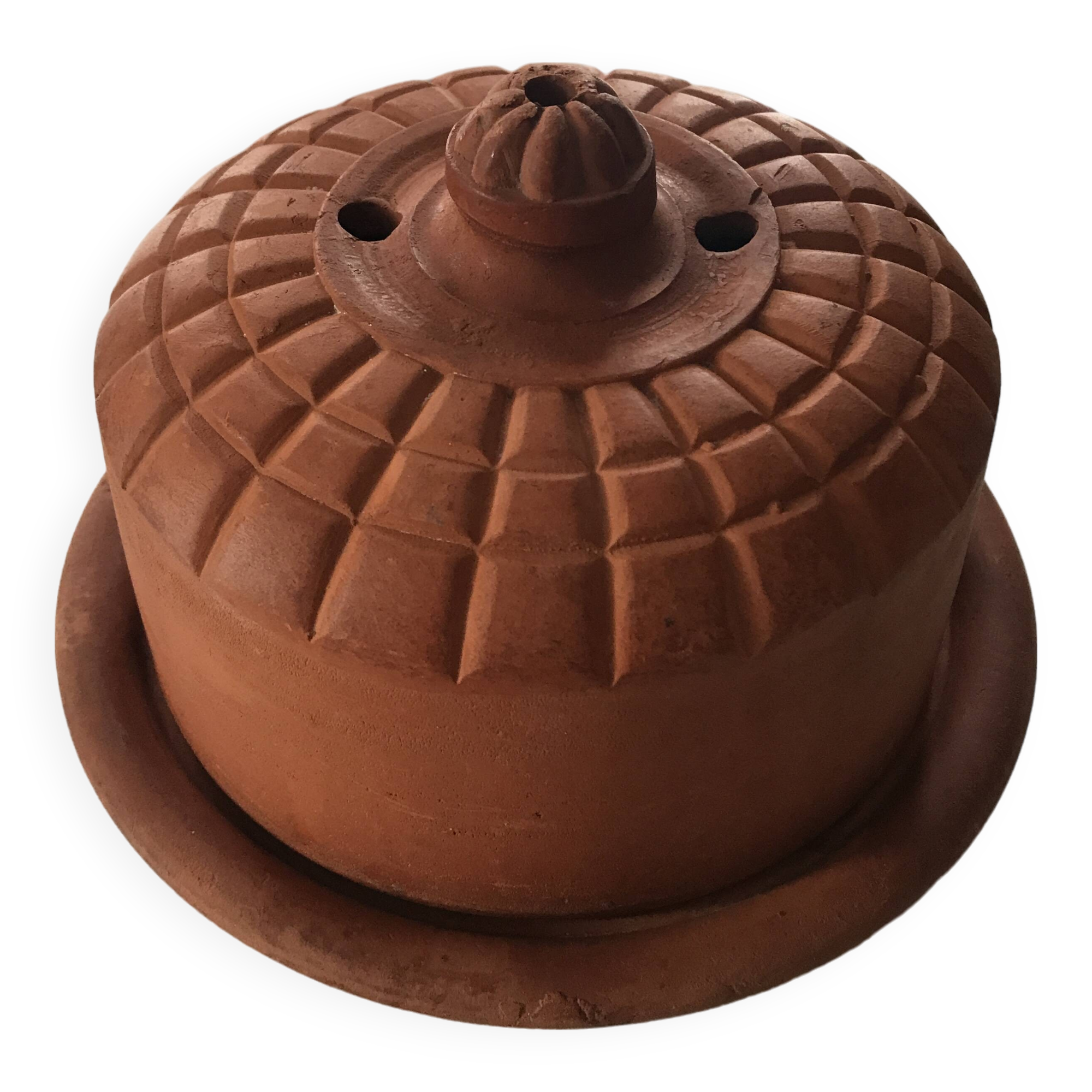 Old terracotta butter dish