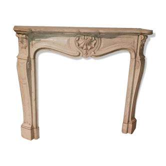 Louis XV white marble mantel from the 19th century