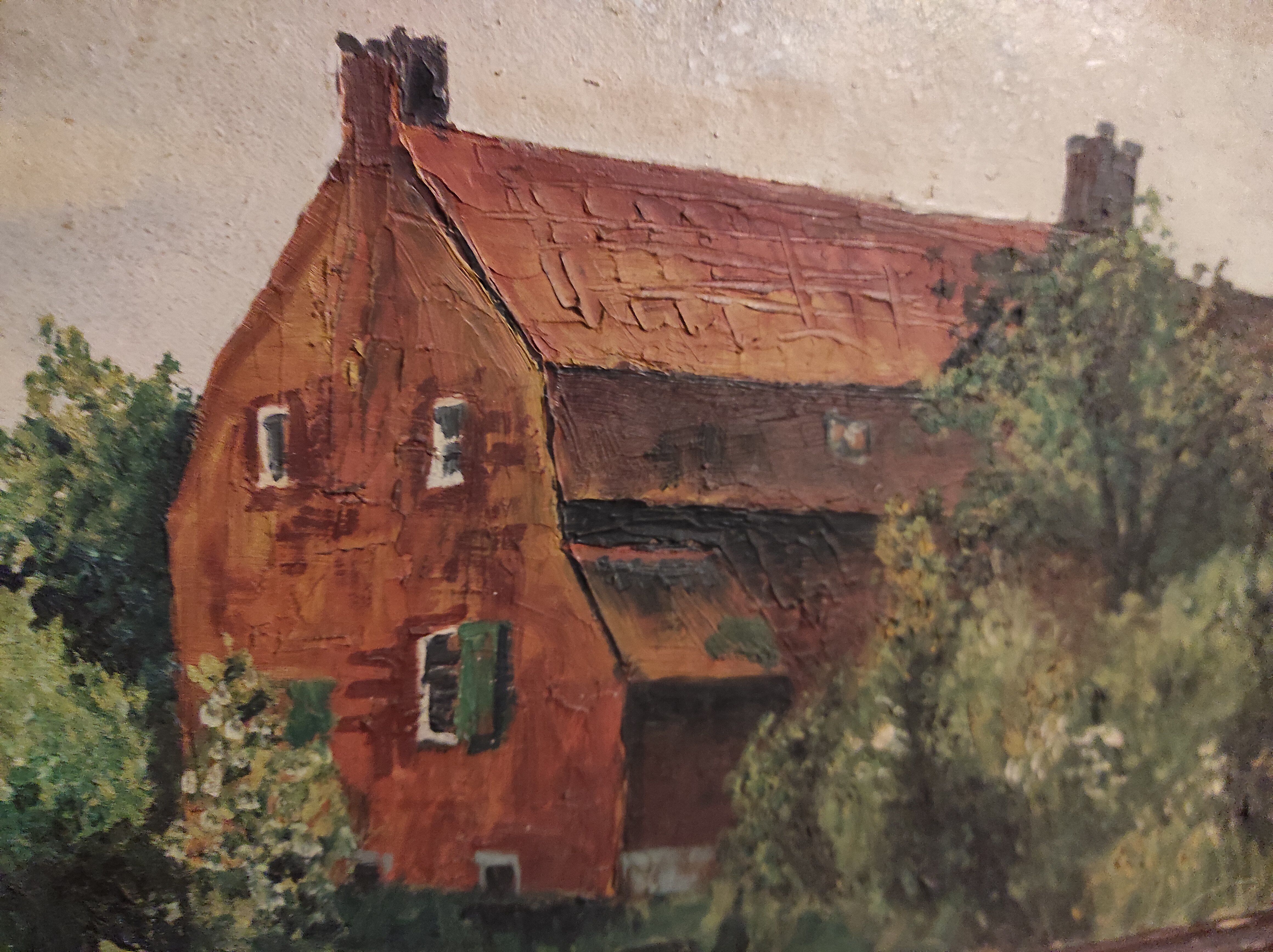 French vintage oil painting, signed Deputy