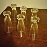 6 crystal champagne flutes from Saint Louis, DIAMANT, created by Joseph BLEICHNER